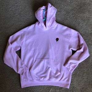 Pink hoodie with rose